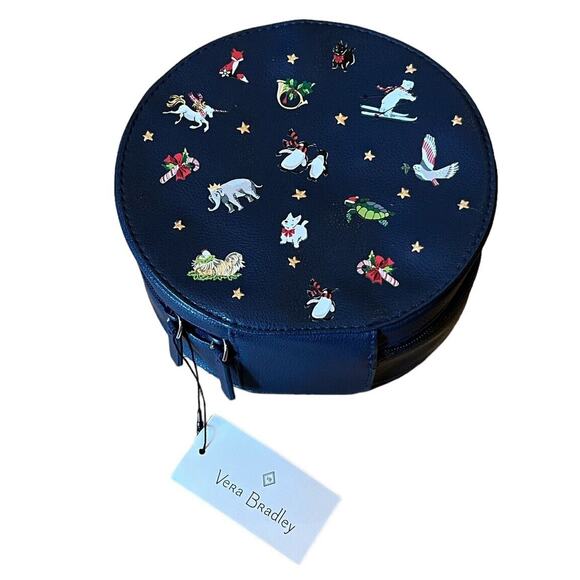 Vera Bradley Snow Globe Motifs WHIMSY COSMETIC CASE NWT Holiday Winter - Picture 1 of 8
